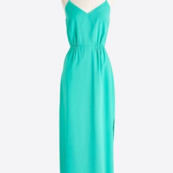 JCrew Womens Racerback Maxi Dress in Emerald Green, Size 0 - Picture 12 of 12